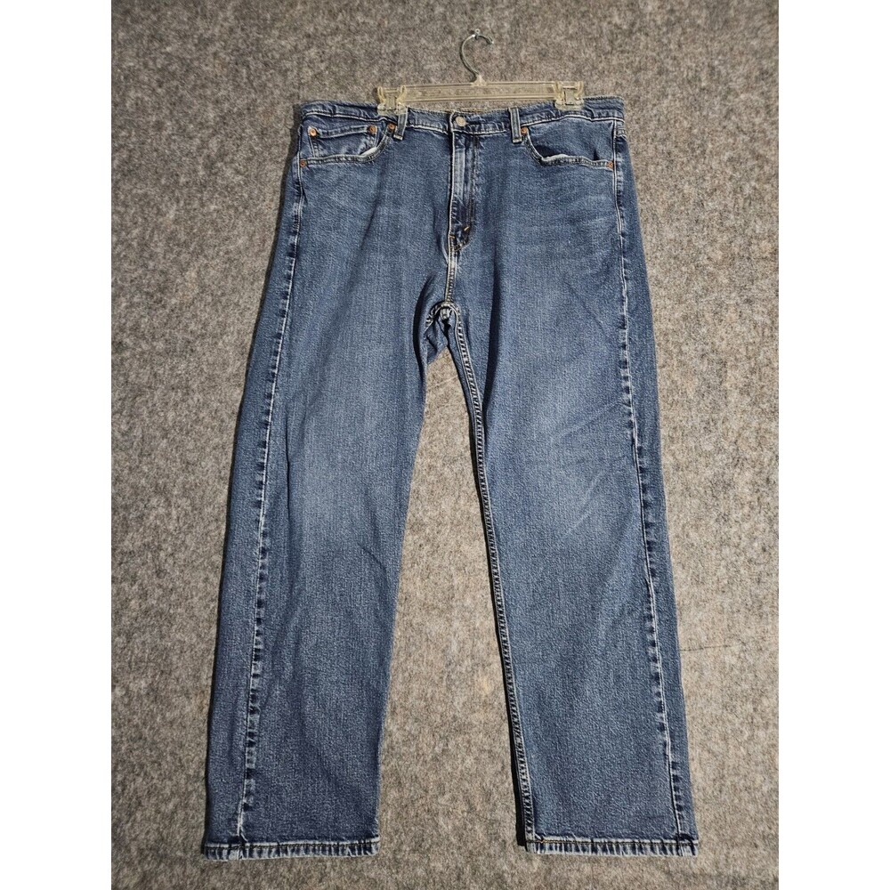 Levis Men's 505 38x30 Regular Fit Straight Leg Blue Denim Jeans Medium Wash